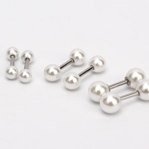 16g winzige Perle Ohrstecker doppelseitig Perle Knorpel ohrringe Piercing Perle Knorpel Ohrring Helix Ohrringe 1Paar(2Stück)