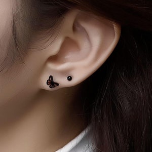 Schmetterling Ohrringe Schmetterling Schmuck Tier Ohrringe Schraube zurück cz mit Kugel Chirurgenstahl Ohrstecker hypoallergen 20G