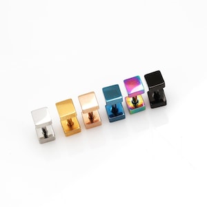 Tiny square stud earrings 16g geometric stud earrings  tiny 4mm square studs earrings   gold geometric studs hypoallergenic