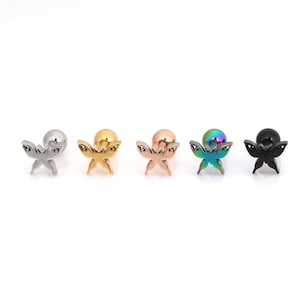 Tiny butterfly earring 16g surgical steel butterfly cartilage piercing mini butterfly earring hypoallergenic   screw back earring simple