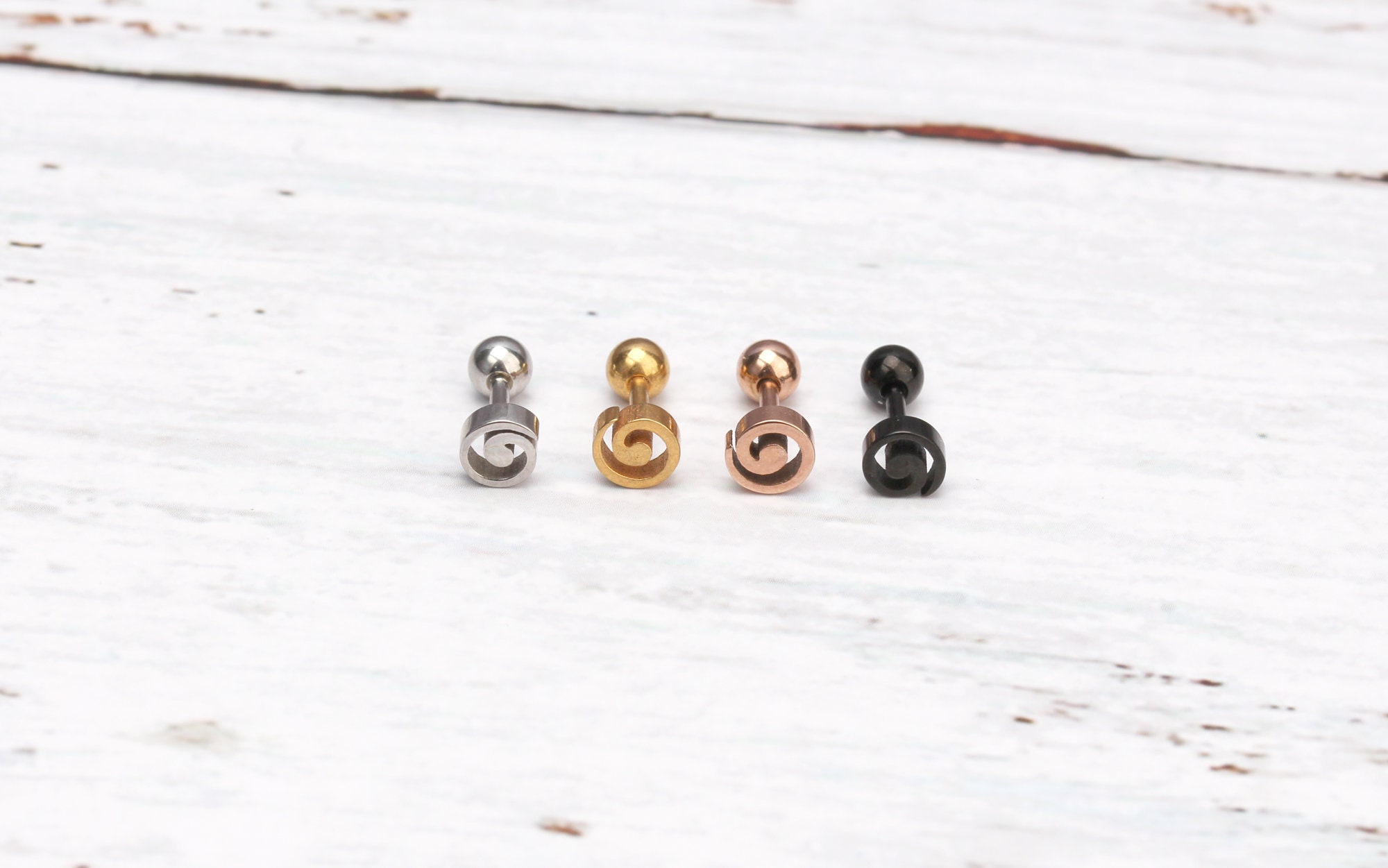 16g Swirl Earring Tiny Cartilage Studs Earring Piercing Swirl Etsy