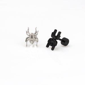 16g spider earring for man silver black spider man jewelry cartilage helix earrings piercing for men gift for him spider piercing  1 piece