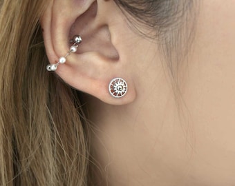 Wheel earrings 16g spinning earrings spin stud earrings spoked earrings disc stud earrings round circle wheel stud earrings statement earrin