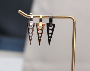 Triangle drop earrings geometric earrings  gold huggie earrings huggie hoop earrings gold hoop earrings earring for men jungkuk piercing