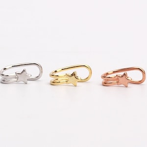 925 ear cuff star ear cuff no piercing sterling silver ear cuff lobe dainty star ear wrap ear cuff moon 14k plated gold rose gold helix