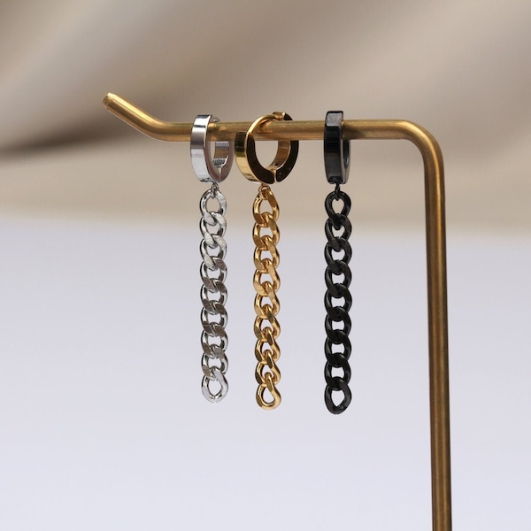 Chain earrings  dangle earrings drop earrings mens huggie bts kpop idol earring  tiny huggie hoop earring gold huggie hoops