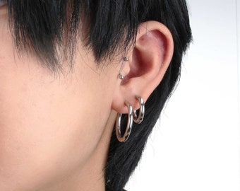Bts earrings silver ring hoop earrings 3mm bold silver hoop earrings simple hoop earrings guys hoop earring snap closure hoop