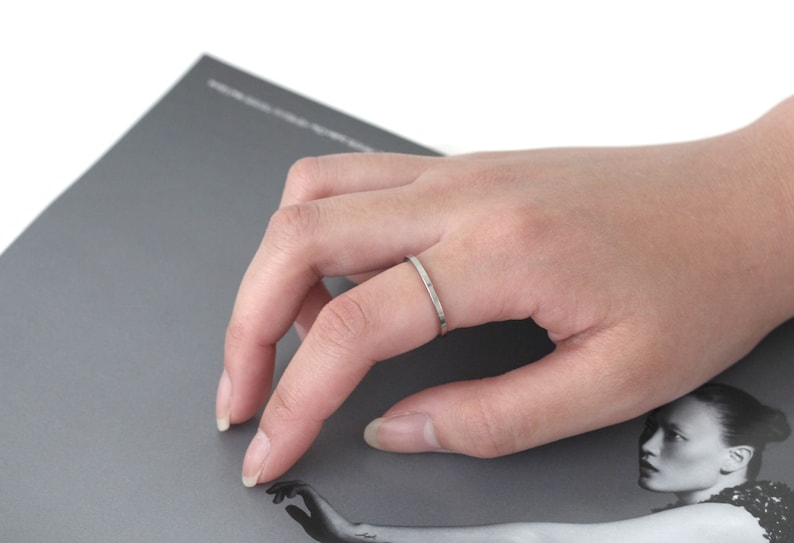 Silver 1.4mm Thin statement ring