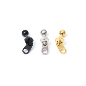 Tiny zipper earring zipper piercing zipper cartilage earring punk earring minimalist earring fun earring second piercing gold zipper earring