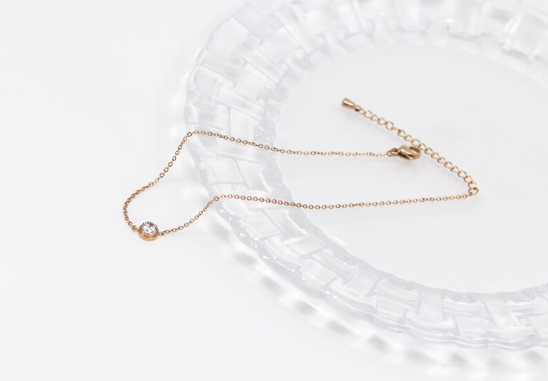 Rose Gold Anklet Bracelet Delicate Anklet Dainty Anklets Etsy