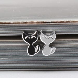 16G Animal Cat earring cat lover stud Christmas Cat earrings, Black cats earring Kitten earrings Cute Cat earring Little Girl Cat earring