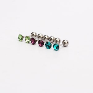 Tiny cz carilage piercing earrings   screw back earrings   small cz stud earrings   simple earrings   second hole earrings   cz stud earring