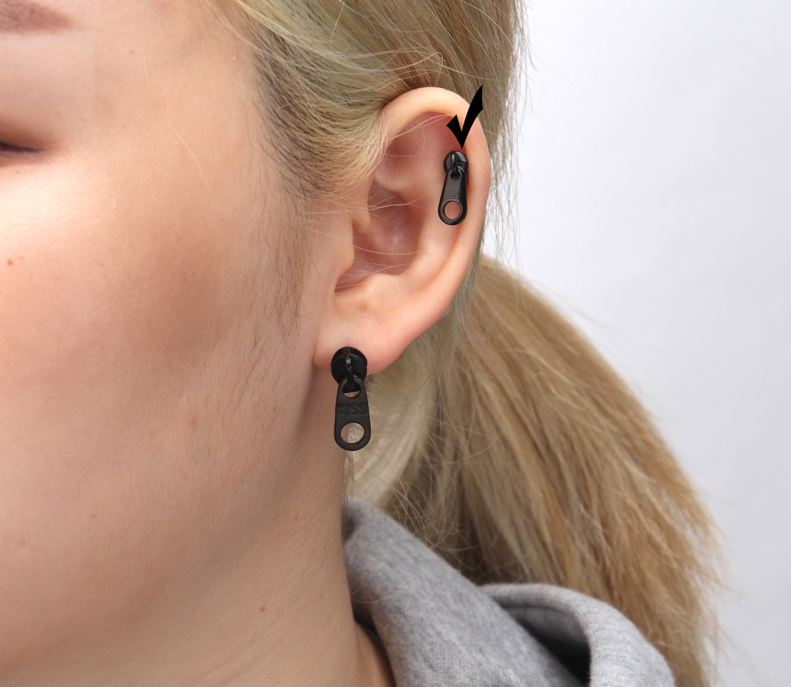 Zipper Earring 16G Zipper Piercing Earring Zipper Dangle Etsy