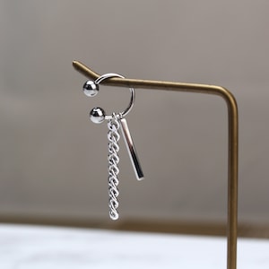Baumeln Huggie Hoop Ohrring Tropfen-Piercing Ohrring für Männer Frauen Ball Ohr Jacke Statement Ohrhänger Bts Ohrring two Ball Ring