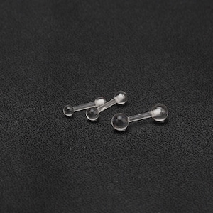 16g klar Retainer mit Kugel Enden Knorpel Barbell hypoallergen klar Piercing Retainer Ball End Ohrring Ball zurück Schneckenkugel winzige Kugel