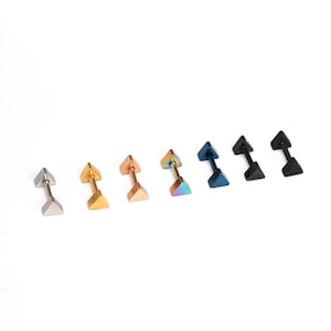 Tiny triangle piercing earrings 16g surgical steel earrings gold geometric stud earrings  tiny 4mm triangle earrings hypoallergenic 2 pcs