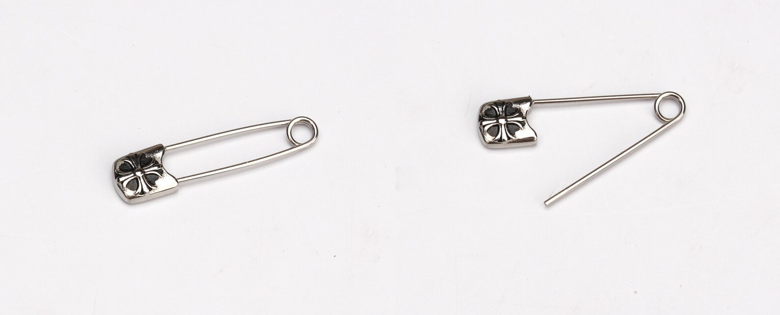 Safety Pin Earring Silver Safety Pin Earring Punk Earring Mens Etsy