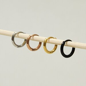 Tiny huggie hoop earrings 1.6mm huggie hoop earrings tiny silver gold black cartilage huggie hoop earring kpop earring bts hoop rings