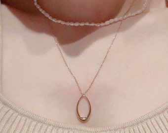 Necklace for women teardrop necklace  simple necklace teardrop  thin silver necklace  delicate teardrop necklaces  minimalist necklace