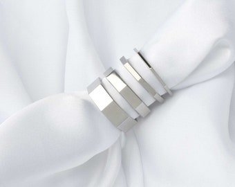 Octagon ring silver geometric ring 1mm 2mm 4mm 6mm statement ring stacking ring minimalist ring couple ring thin simple ring