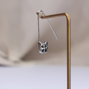 Boucle d&#39;oreille épingle à nourrice en argent boucle d&#39;oreille épingle à nourrice boucle d&#39;oreille punk boucle d&#39;oreille homme épingle à nourrice hypoallergénique tout chirurgical encore