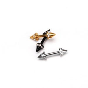 Tiny spike double sided earring 16g minimalist cone cartilage earrings cone conch helix cartilage tragus earring piercing 1piece