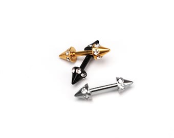 Tiny spike double sided earring 16g minimalist cone cartilage earrings cone conch helix cartilage tragus earring piercing 1piece