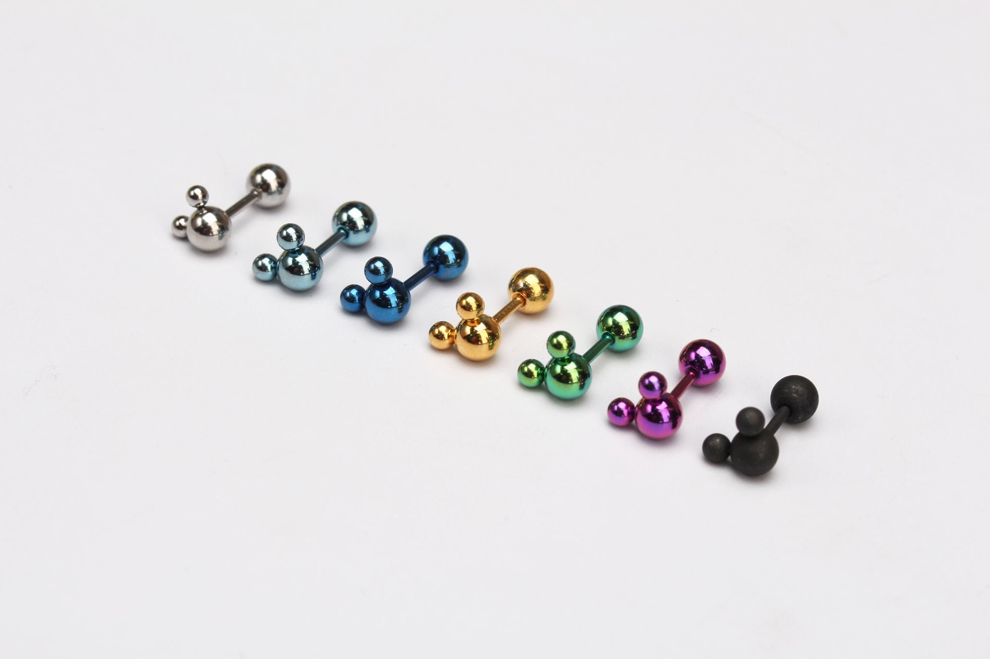 16g Mickey Mouse Stud Earrings Big Mickey Stud Piercing Mickey