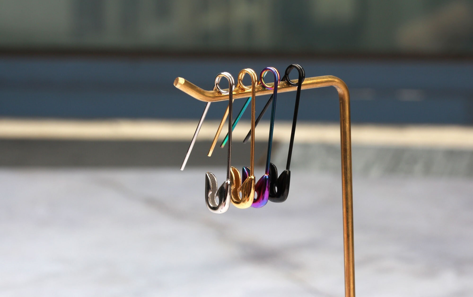 Hypoallergenic Safety Pin Earrings Surgical Steel Safety Pin