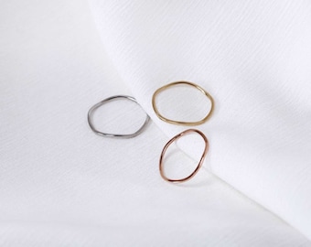 Thin wave ring simple zig zag ring surgical steel ring delicate dainty stacking ring minimalist ring tiny wave ring wavy ring layering ring