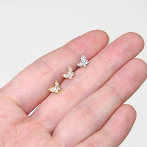 Tiny butterfly earring  butterfly stud earring  screw back earring  mini butterfly earring  dainty butterfly stud  single