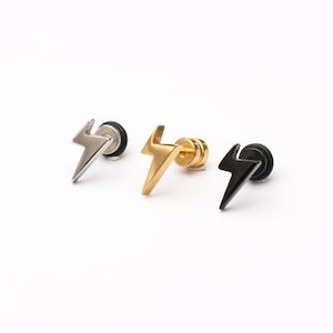 16g Blitz Blitz Ohrstecker gold schwarz Blitz Ohrstecker Piercing Helix Tragus Knorpel Ohrstecker Piercing Chirurgenstahl 1 Stk
