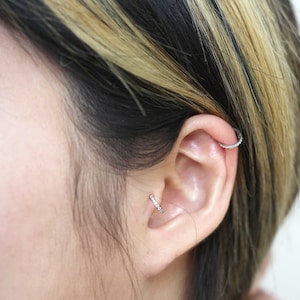 Tragus hoop earring 5mm 6mm tiny clicker hoop earring tiny cartilage ring earring helix earring tragus earring small hoop huggie hoop