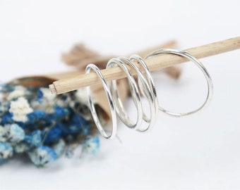 Dünner Silberring 1 mm Sterling Silberring dünner Ring dünner Stapelband dünner runder 1 mm Sterling Silberring einfach glänzender Midiring