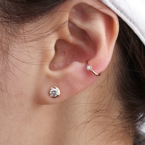 Ear cuff no piercing opal sterling silver ear cuff no piercing  14k gold plated cuff rose gold plated cuff  conch ear wrap  plain ear cuff