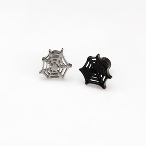 Spiderweb earring 16g spider and web spiderman earring spider web cartilage earring spiderman stud earring spider web earring 1 piece