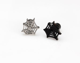 Spiderweb earring 16g spider and web spiderman earring spider web cartilage earring spiderman stud earring spider web earring 1 piece