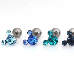 Mickey stud earrings   mickey mouse cartilage earrings   tiny mickey earrings with screw back ball   cute earrings   little girl earrings