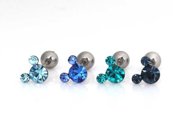 Mickey stud earrings   mickey mouse cartilage earrings   tiny mickey earrings with screw back ball   cute earrings   little girl earrings