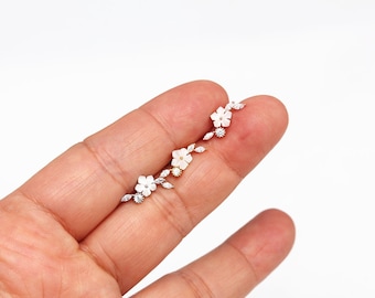 16g bloemblad oorbel gebogen blad oorstekers kraakbeen oorbellen conch oorbellen helix blad oorbel gebogen blad piercing helix oorbel