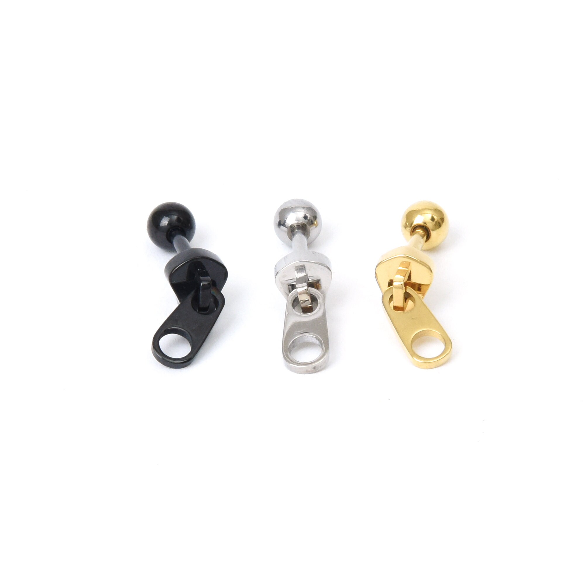 Gold Zipper Earrings Zipper Studs -  Canada