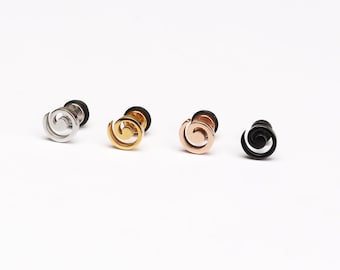 16g spiral stud earring  16g spiral swirl cartilage helix tragus earring spiral silver black gold earrings middle size spiral earring