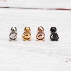 16g Swirl Ohrring winzige Knorpel Ohrstecker Ohrring Piercing Swirl Knorpel Helix Tragus Schmuck Kreis Ohrstecker Herren Ohrring