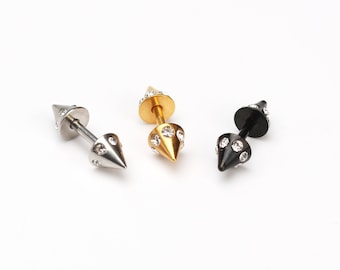 Spike cartilage earring 16g spike cone cartilage earrings spike conch helix cartilage tragus earring ear piercing  1piece