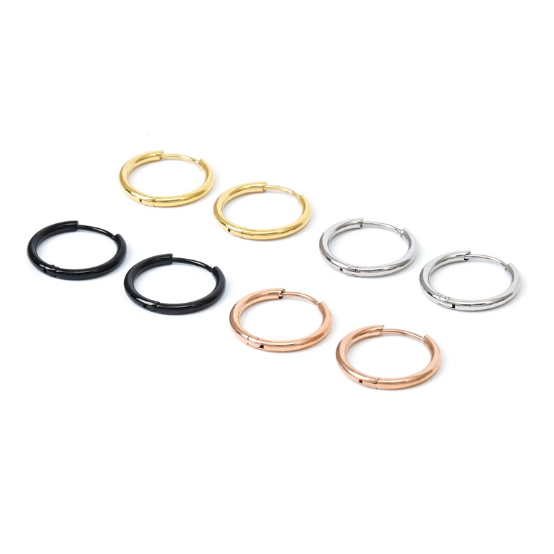 Thin Huggie Hoop Earrings 1.6mm Ring Earrings Thin Silver Gold Etsy