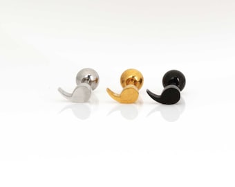 Tiny COMMA 16G Helix earring   Forward Helix Earrings   Dainty Piercing   Minimalist earring   Tiny comma earring   Single earring | Simple