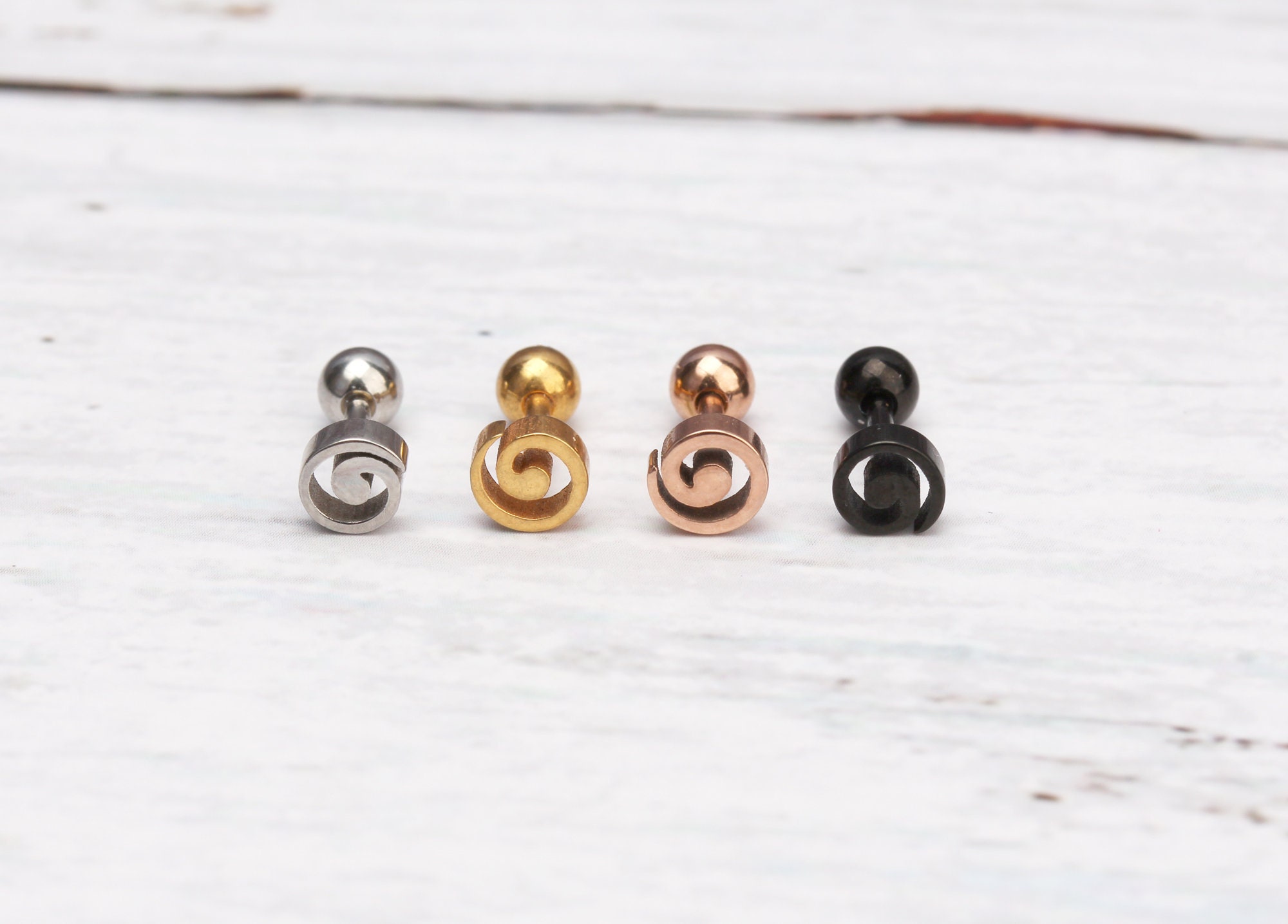 16g tiny cartilage studs earrings piercing /swirl cartilage Etsy