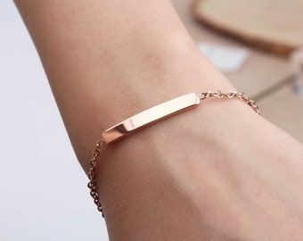 Bar bracelet  dainty stacking bracelet  layering bracelet rose gold bracelet simple bracelet  gift for her, skinny bar bracelet,delicate