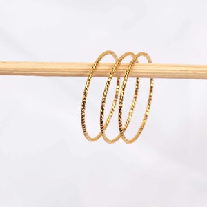 Gold - 0.8mm diamond cut sterling gold ring  minimalist   dainty ring  stackable thin gold ring  stacking ring  dainty ring, skinny ring