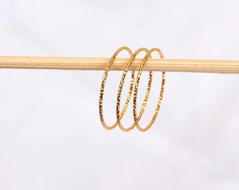 Gold - 0.8mm diamond cut sterling gold ring  minimalist   dainty ring  stackable thin gold ring  stacking ring  dainty ring, skinny ring
